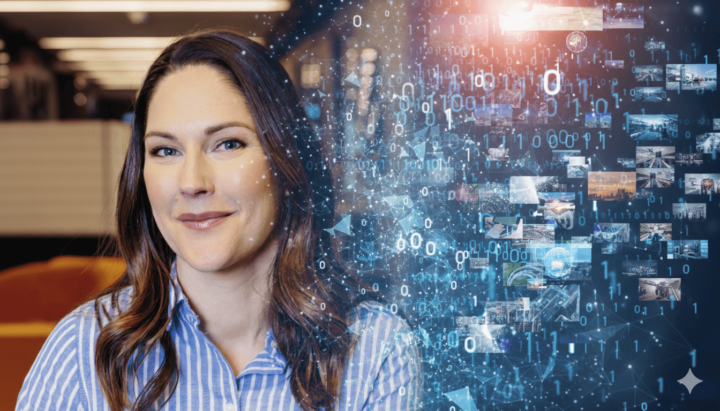 kvinna AI digital teknik